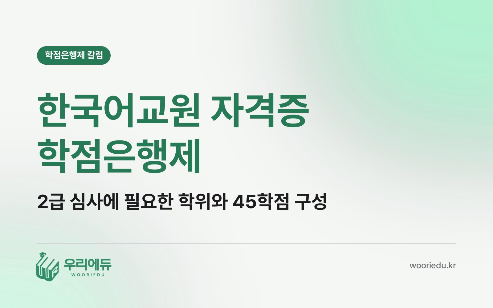한국어교원 자격증 학점은행제, 어떤 학위를 받아야 2급 심사를 신청할 수 있을까?